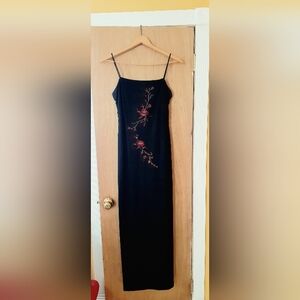 Rachel Kate Black and Red Maxi Dress Size 10